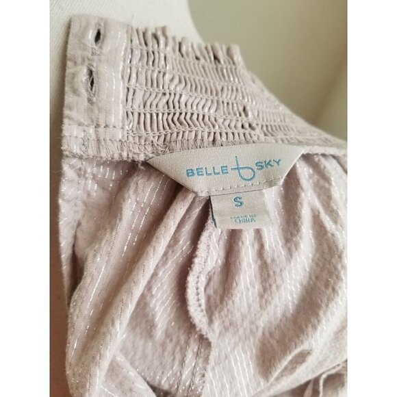 Belle & Sky blouse High Neck Size Small - Long bell Sleeves- Gray - Picture 7 of 7